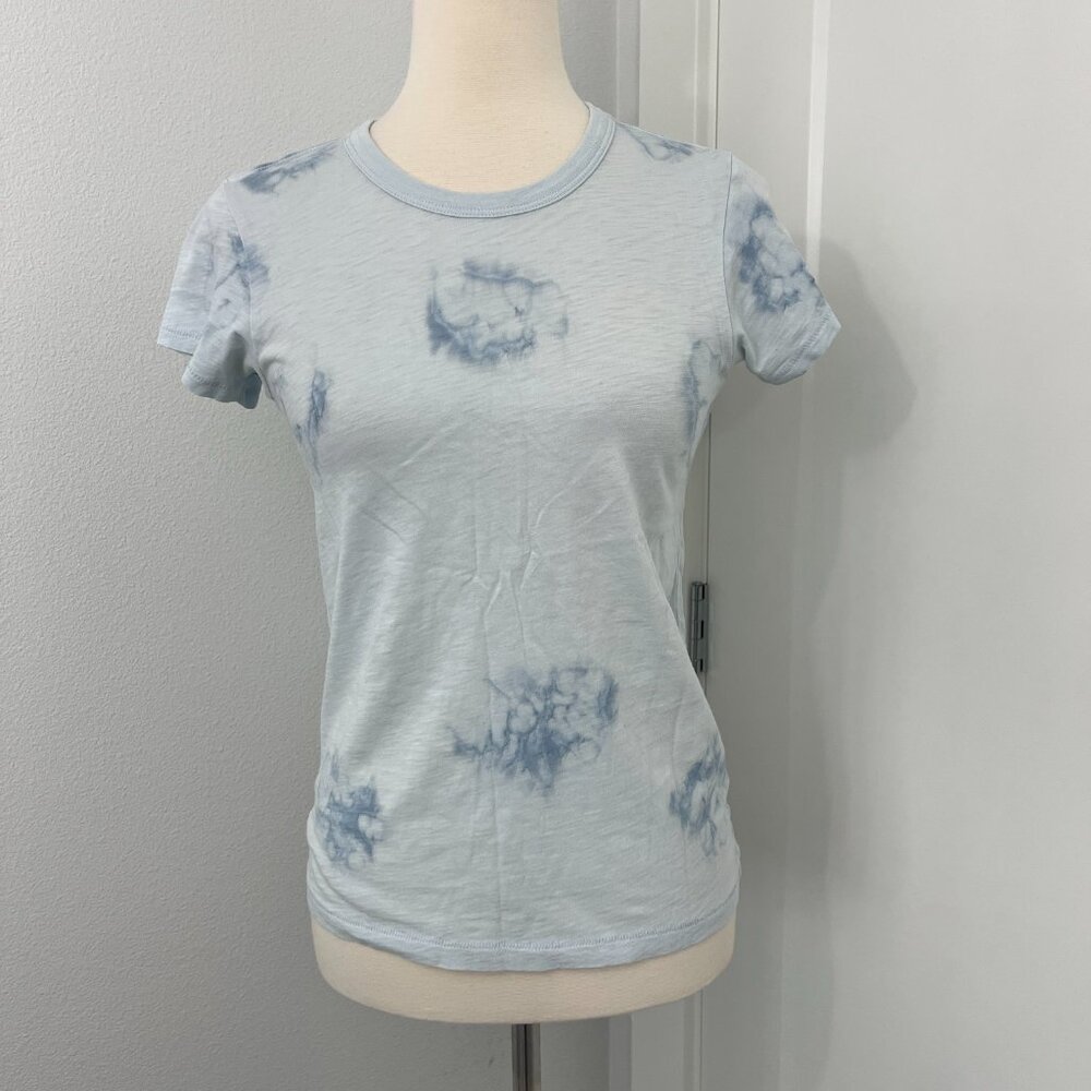 Rag + Bone XS Blue Pima Cotton Short Sleeve Tie Dye T-Shirt